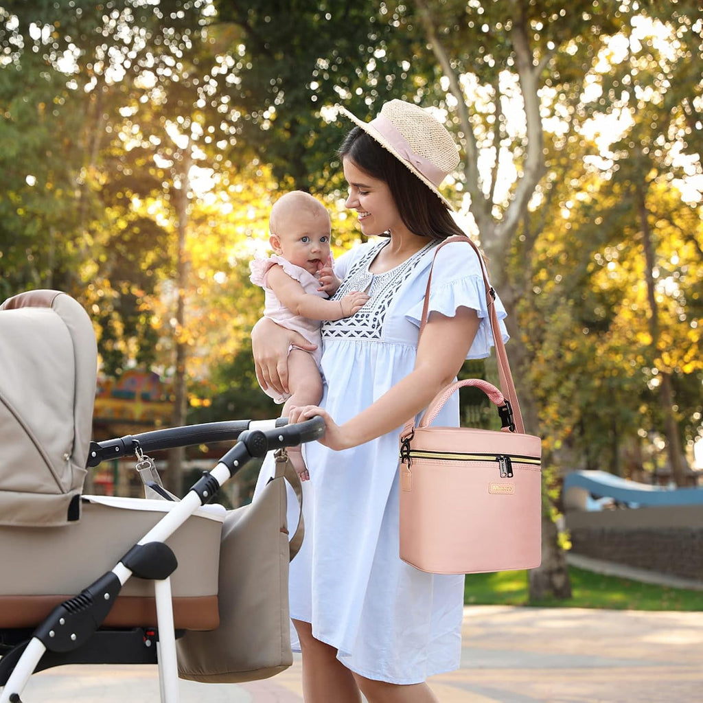 Breastmilk Cooler Bag, Baby Bottle Bag Fits 6 Bottles up to 9 Ounce