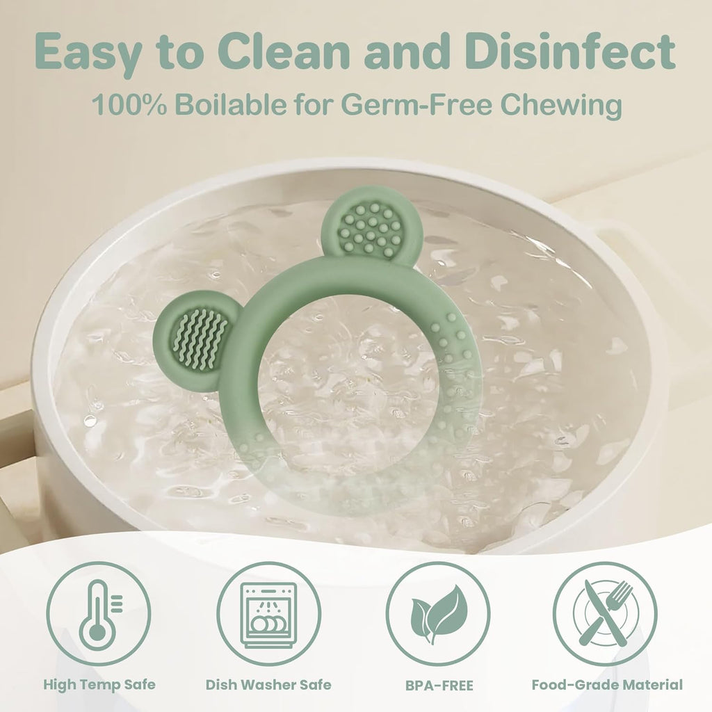 3 Pack Silicone Teethers for Babies 3M+ BPA Free