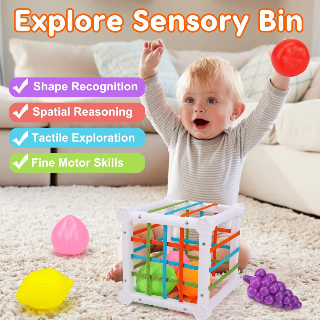 Montessori Baby Toy,Stacking Cups Blocks Sensory Bin Teething Toys