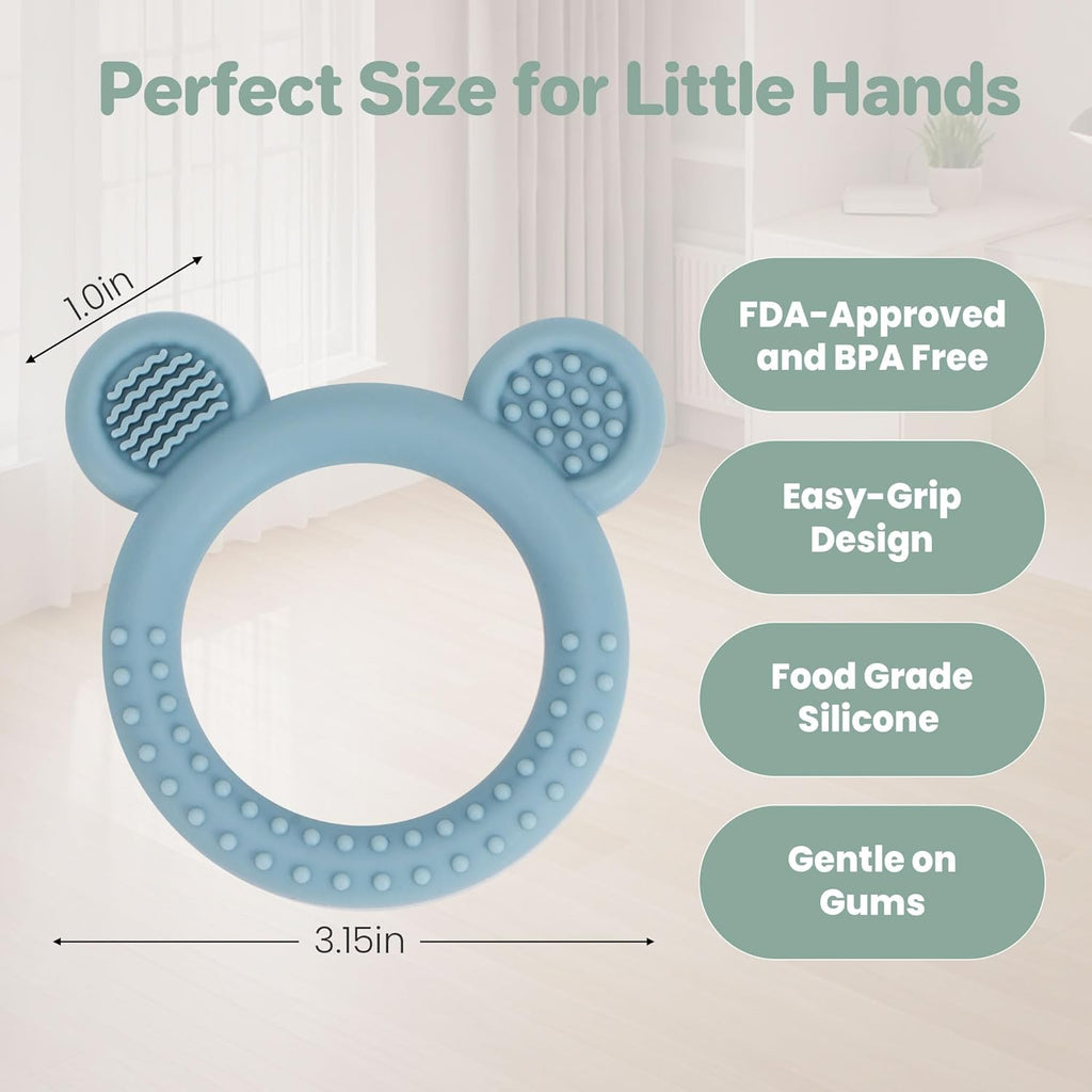 3 Pack Silicone Teethers for Babies 3M+ BPA Free