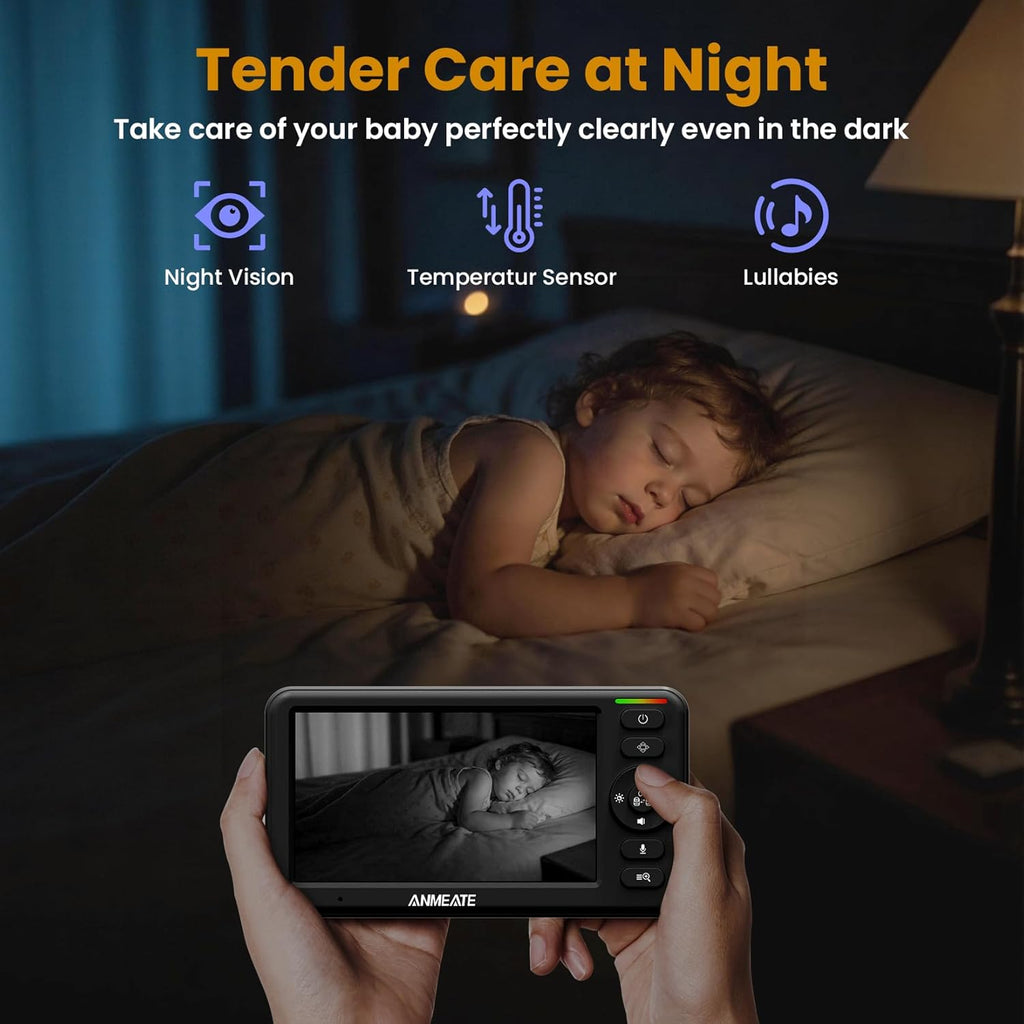 5" Baby Monitor with Camera and Audio No Wifi