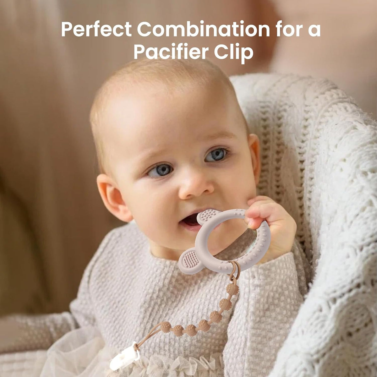 3 Pack Silicone Teethers for Babies 3M+ BPA Free