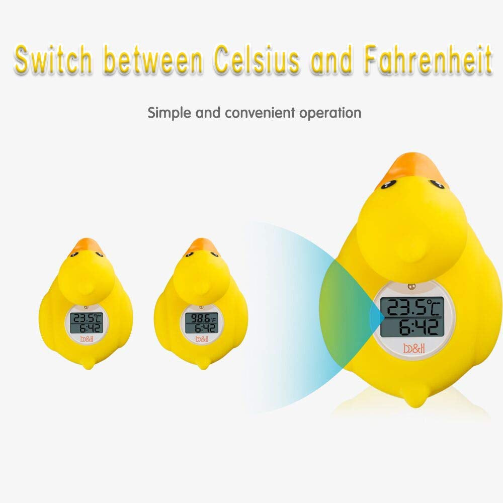 Baby Bath Thermometer, Safety Water Temperature Monitor, Winking Duck