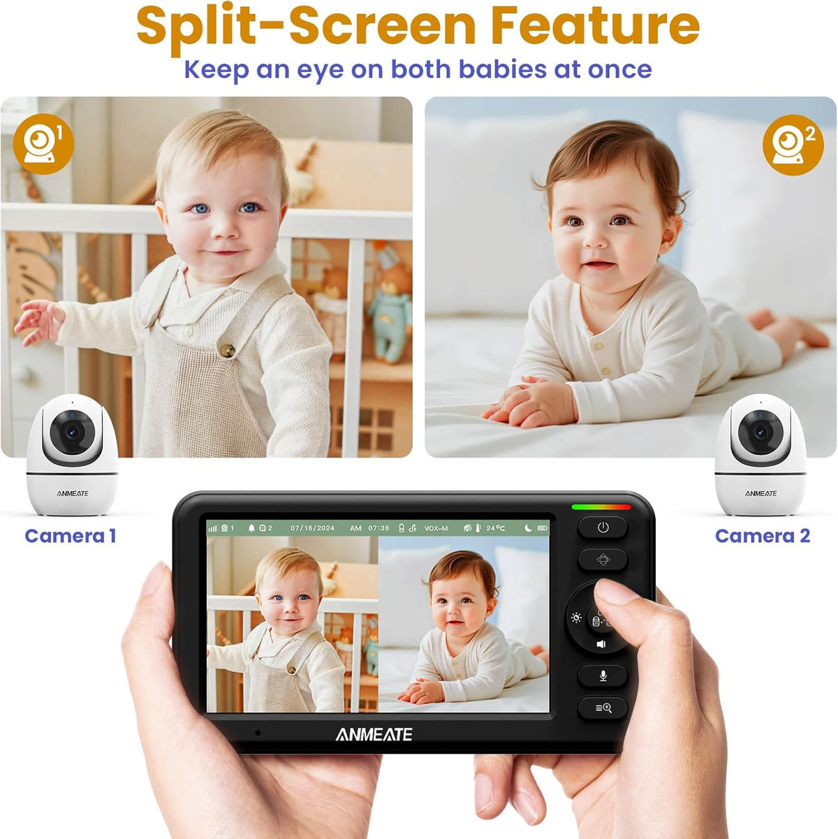 5" Baby Monitor with Camera and Audio No Wifi