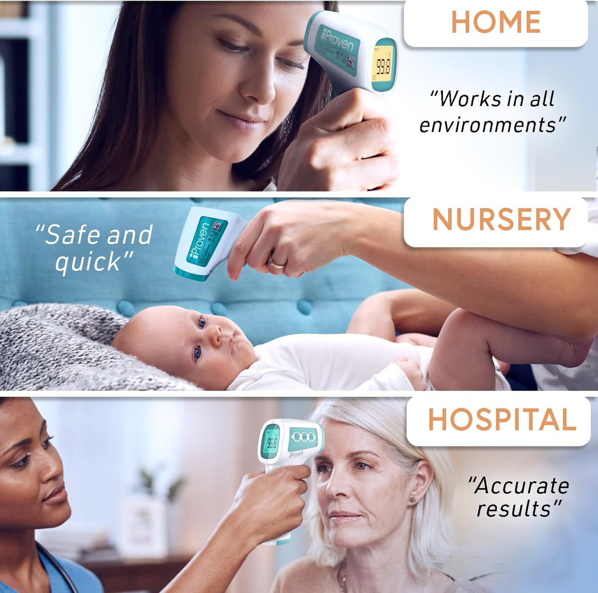 Iproven Infrared Touchless Forehead Thermometer for Adults and Infants