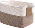 Woven Rope Storage Basket for Shelves, Rectangle, Brown
