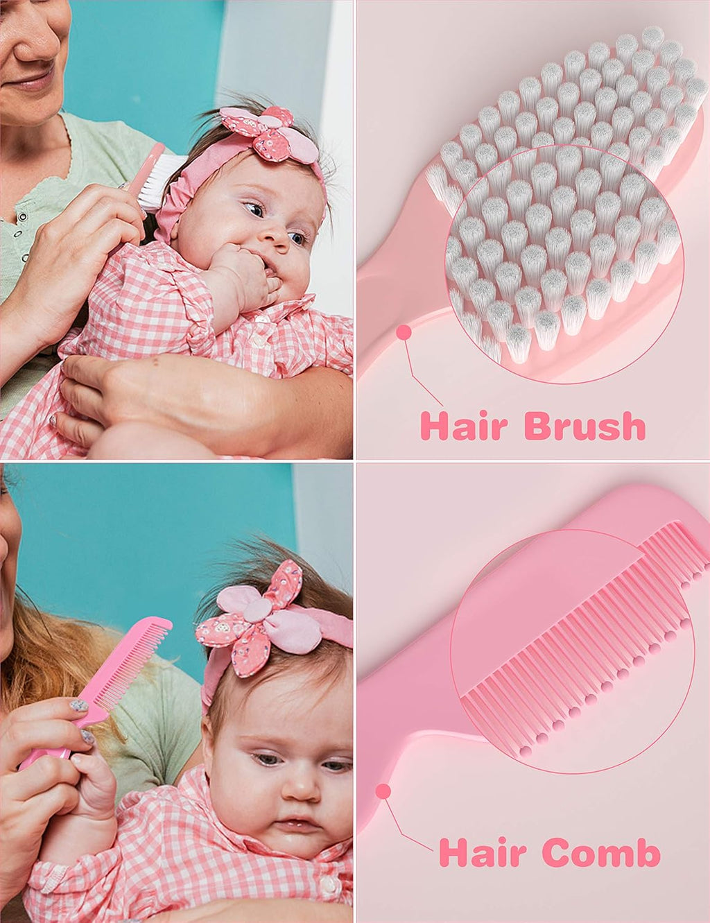 Baby Grooming Kit with Electric Nail Trimmer, 0-3 Years+, Pink