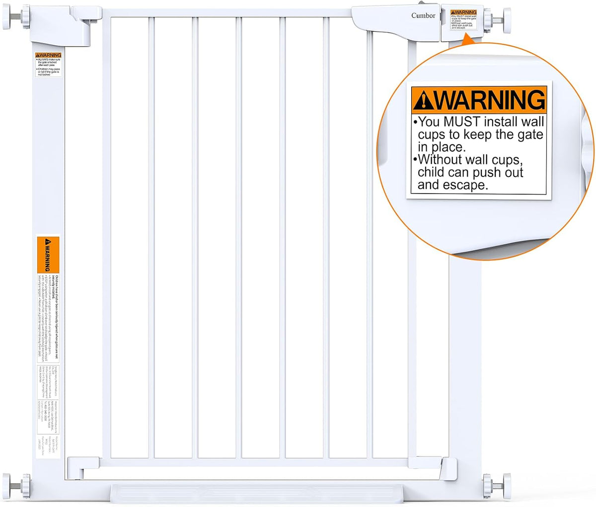 2 Pack 30-54" Baby Gate for Stairs, Auto Close Dog Gate Indoor White