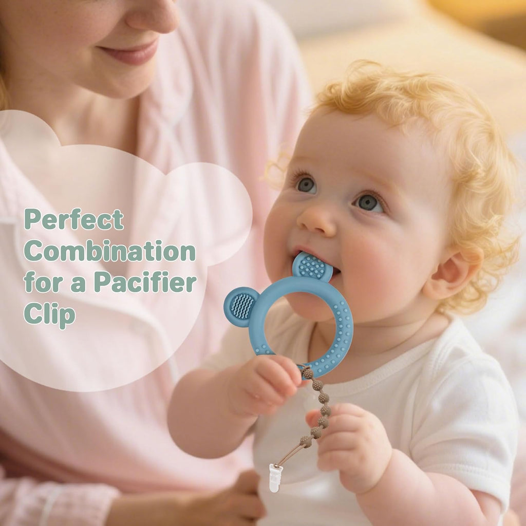 3 Pack Silicone Teethers for Babies 3M+ BPA Free