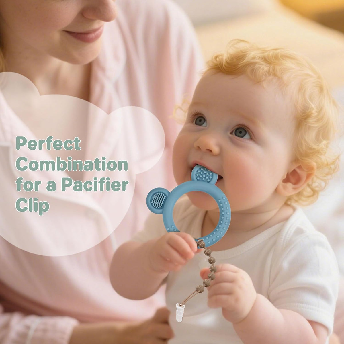 3 Pack Silicone Teethers for Babies 3M+ BPA Free