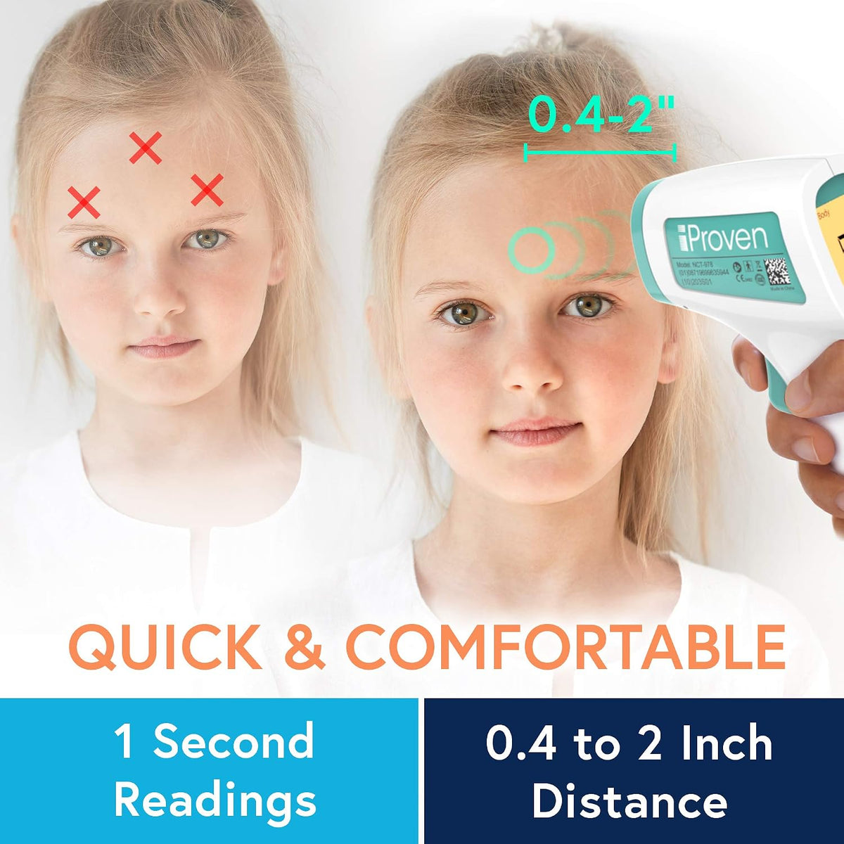 Iproven Infrared Touchless Forehead Thermometer for Adults and Infants