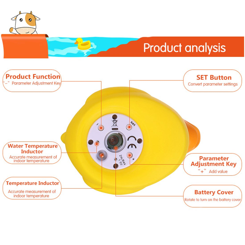 Baby Bath Thermometer, Safety Water Temperature Monitor, Winking Duck