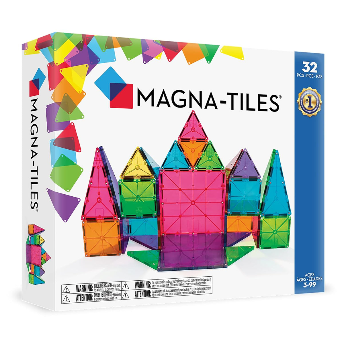 MAGNA-TILES Classic 32-Piece Magnetic Construction Set, the Original Magnetic Building Brand