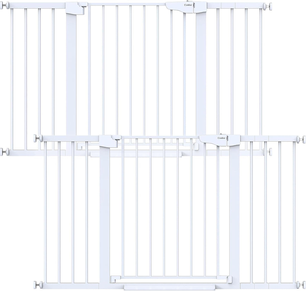 2 Pack 30-54" Baby Gate for Stairs, Auto Close Dog Gate Indoor White