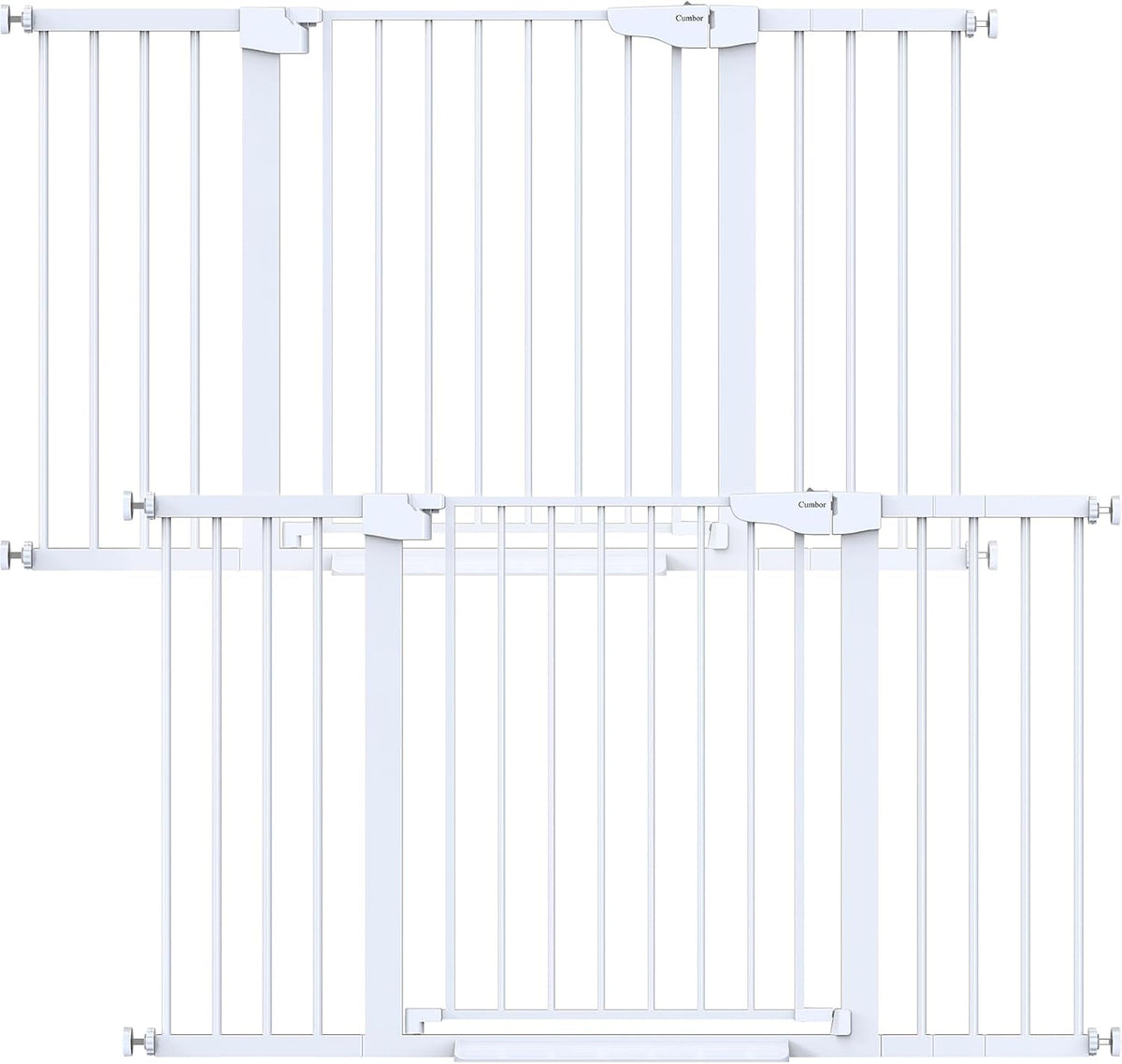 2 Pack 30-54" Baby Gate for Stairs, Auto Close Dog Gate Indoor White