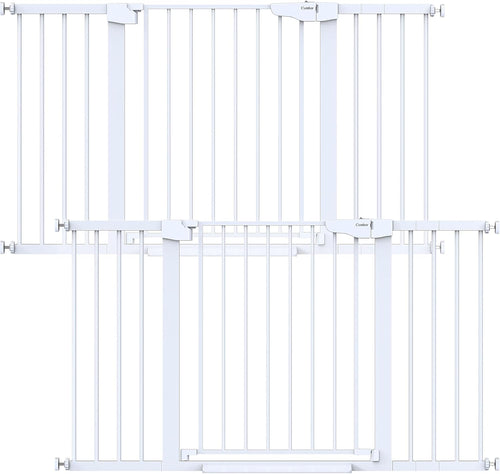 2 Pack 30-54" Baby Gate for Stairs, Auto Close Dog Gate Indoor White