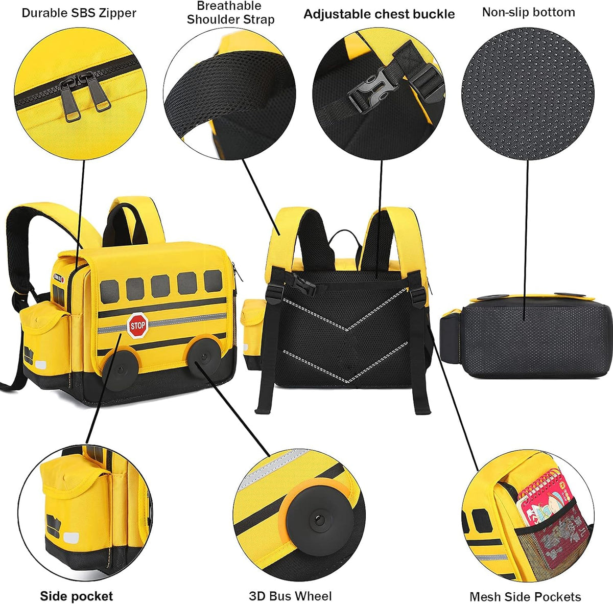 Kids Backpack for Boys Preschool Bookbags Cute Toddler Daycare Bags